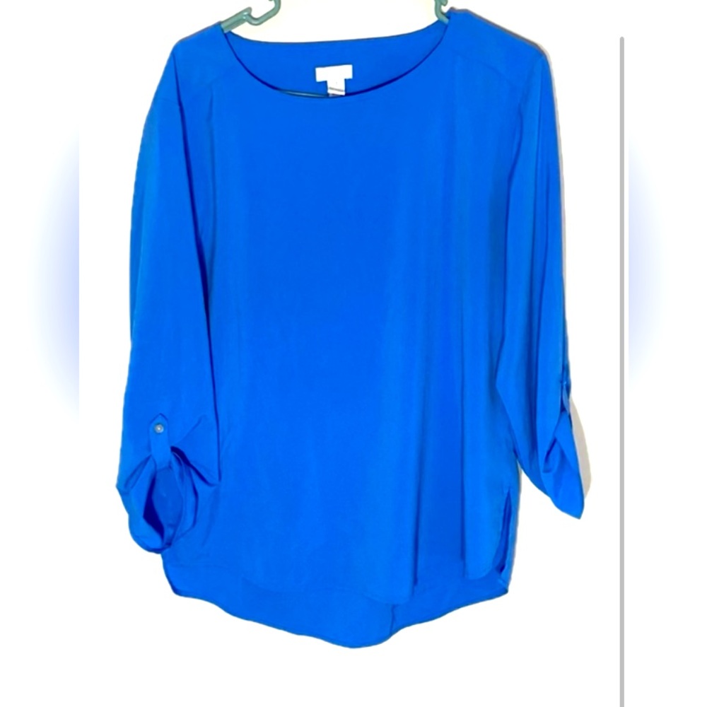 Chico’s tab sleeve blouse. Blue. Size 1